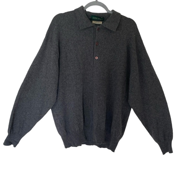 Men’s 100%  2 Ply Gray Cashmere Outer Banks Sweater Size Large - Picture 1 of 4